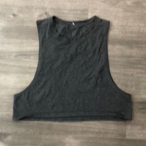 Lululemon gray cotton crop tank